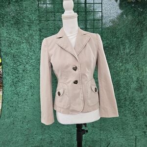 LOFT Beige Blazer with Button Details